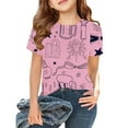 thumbnail image 2 of Razzly Big Girls Shirts Short Sleeve, Graffiti T-Shirts Graphic Kids Short Sleeve Shirts Girls Cotton T Shirts Kids Basic T-Shirts Toddler Summer Shirt(Pink 12-13 Years), 2 of 4