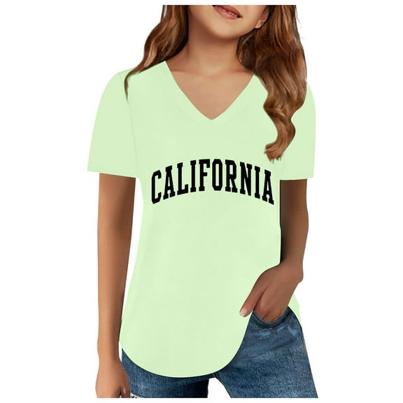 Shirts for Kids Girls Child Short Sleeve Prints T Shirt Trendy Girls Fans Gift Tops