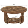 thumbnail image 2 of Tribesigns Round Coffee Table with Storage, 2-Tier Circle Coffee Table for Living Room, Thick Tabletop & Base, Rustic Brown, 2 of 5