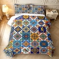 thumbnail image 2 of Manfei Boho Geometric Check Twin Quilt Set,Dreamy Floral Twin Coverlet Set,2 Pieces,1 Bedspread and 1 Pillowcase, 2 of 7