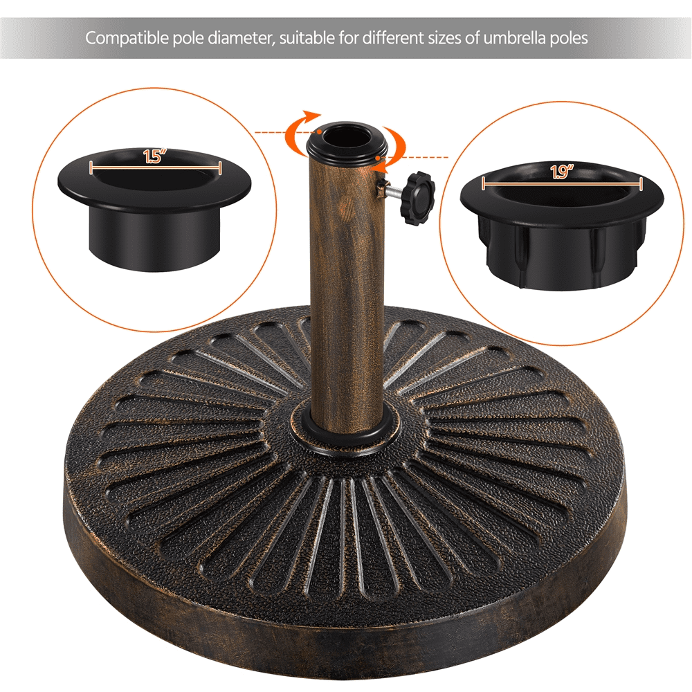 Renwick 18" Outdoor Patio Market Umbrella Base, Bronze