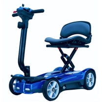 EV Rider Transport AF 4-Wheel Foldable Mobility Scooter with Upgraded 11.5Ah Lithium Batteries & Actuator Lock, Blue, 51 lb Limit