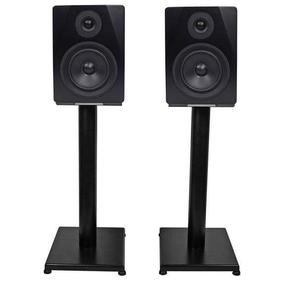 Pair Rockville APM5B 5.25" 250w Powered USB Studio Monitor Speakers 21" Stands