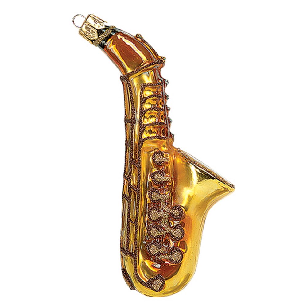 Saxophone Musical Instrument Polish Glass Christmas Ornament Tree