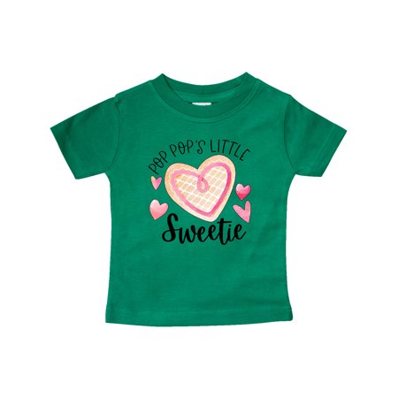 

Inktastic Pop Pop s Little Sweetie with Pink Heart Cookie Gift Baby Boy or Baby Girl T-Shirt