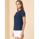 thumbnail image 4 of Allegra K Blusa Elegante De Oficina De Trabajo Con Cuello Alto Y Manga De Tulipán Para Mujer Azul marino L, 4 of 6