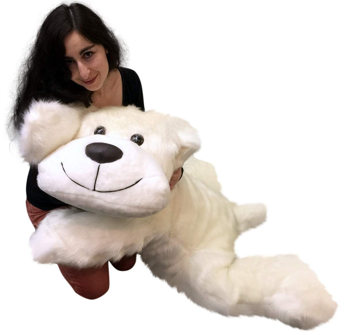 American Made Giant Stuffed 5 Foot Dog 60 Inch Soft Large Plush Puppy White Color Walmart Com