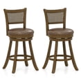 thumbnail image 1 of Gymax Set of 2 Bar Stools 25'' Swivel Bar Chairs w/ PE Rattan Backrest Counter Height, 1 of 8