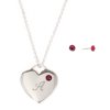 Personalized Sterling Silver Plate Birthstone Heart Necklace and Swarovski Crystal Stud Earrings Jewelry Set - September