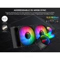 thumbnail image 5 of SAMA 360mm Liquid Cooler AIO PC Cooling Water Cooler PWM Fan RGB Circle for AMD/Intel Halo Black, 5 of 6