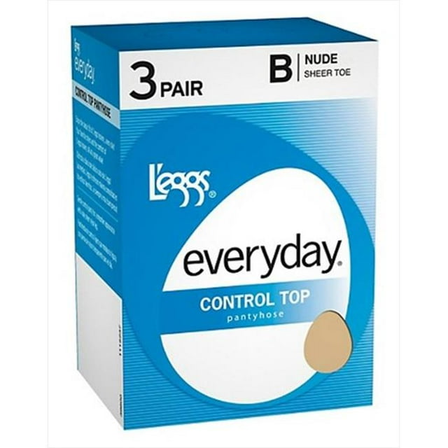 L'eggs Everyday Control Top Collants, Transparents, 3 Paires, Noir Jais, Taille B