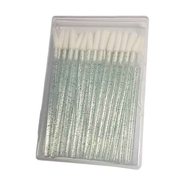 Pinceles de labios Oblicuos Villa de cristal suave Maquillaje desechable con contenedor Juego pa extensiones de pestañas delineador - Baoblaze Pinceles de labios