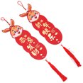 thumbnail image 1 of 2Pcs Chinese Spring Festival Rabbit Pendant with Tassel Indoor Outdoor Hanging Decor Festival Prop, 1 of 8