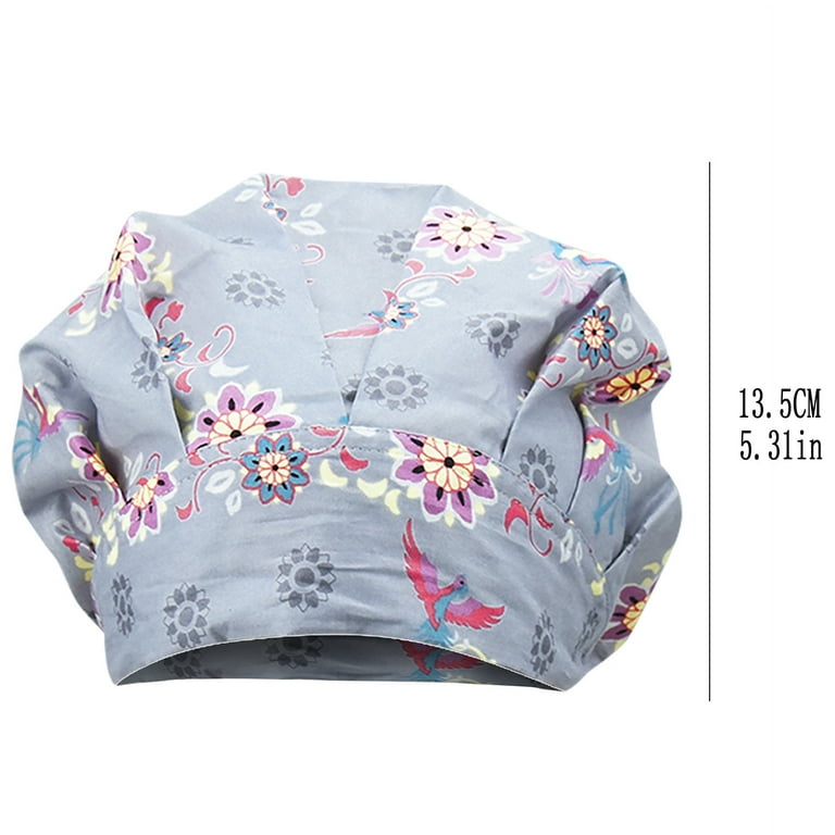 JINMGG Womens Plus Size Clearance $5 Scrub Cap Hat Suction Sweat Towel Nurse Cap Printed Baotou Cap