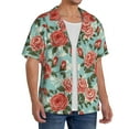 thumbnail image 2 of Sikiie Rose Flowers Men's Wrinkle Free Untucked Cuban Shirt Business Casual Button Down Shirts Short Sleeve ShirtMedium, 2 of 5