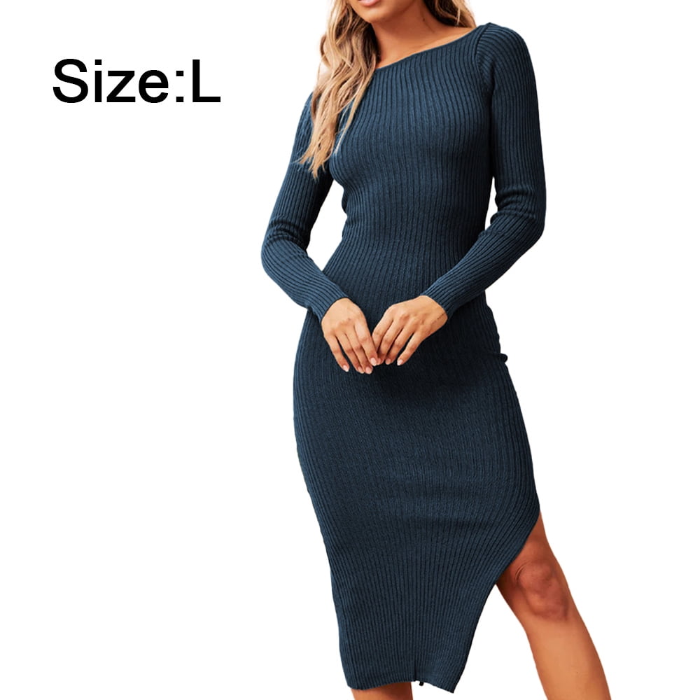 NEWALRIN☆Slim square neck long knit dress a4d62a7a-3d1b-4968-ba29-