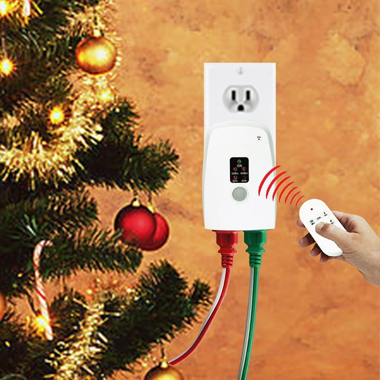 Indoor 2-Outlet Wireless Remote with Timer, White, by Holiday Time