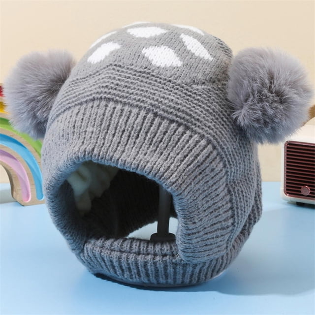 Bonnet de Ski Tricoté pour Bébé Hiver avec Double Chaleur
