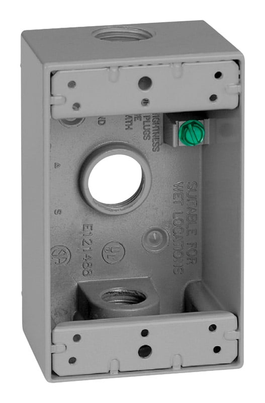 OUTLET BOX 1G 1/2' 3HOLE (Pack of 1)