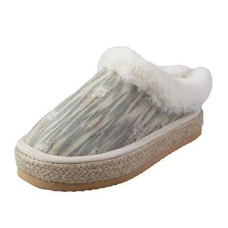 QYZEU Fashion Sneakers for Women 2024 Womens Casual Shoes Wide Width Women s Winter Fashion Home Warm Plus Cotton Plus Thick Slipper Shoes Minimalist Shoes Women White 38