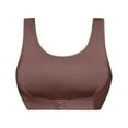 thumbnail image 5 of Wang6 Womens Plus Size Front Closure Bras Wireless Push up Padded Workout Bras Full Coverage Gym Yoga Running Bras T Shirt Bralettes Cropped Tank Tops Dark Purple XXXXL, 5 of 5
