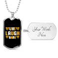 thumbnail image 4 of Live Rire Écorce Plaine Collier Jaune en Acier Inoxydable Ou 18k or Chien Tag 24" Chaîne, 4 of 8