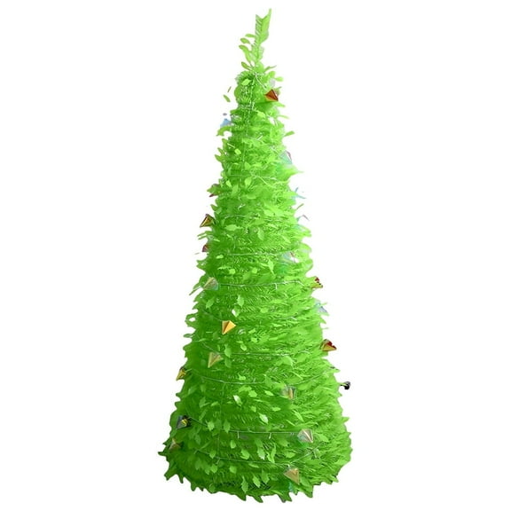5FT 120LED Pre-Decorated Christmas Tree with Colorful diamond shaped Ornaments, Indoor Holiday Decorations Festive Christmas Tree for Home Living Room