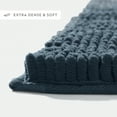 thumbnail image 6 of Soft Absorbent Chenille Bath Mat Rug with Anti-Skid Rubber Backing, 2 Pack, Navy, by Noble Linens, 6 of 11