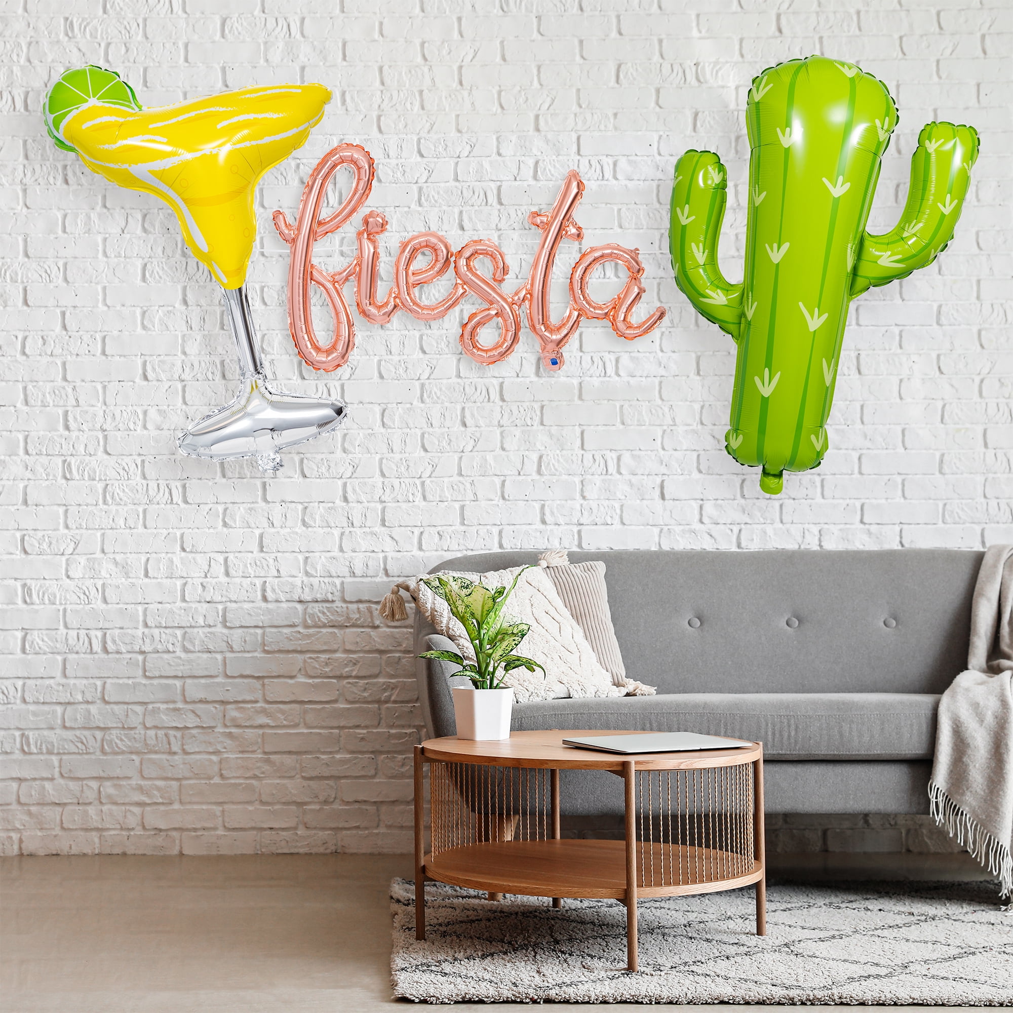 3 Count Fiesta Air-Filled Foil Balloon Kit, Multicolor, by Way To Celebrate