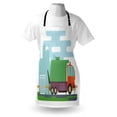 thumbnail image 4 of Garbage Truck Apron, Doodle Style Interpretation of a Garbage Transportation Container on Road, Unisex Kitchen Bib with Adjustable Neck for Cooking Gardening, Adult Size, Multicolor, by Ambesonne, 4 of 4