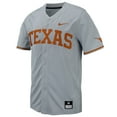 thumbnail image 2 of Men's Nike Gray Texas Longhorns Replica Full-Button Baseball Jersey, 2 of 3