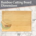 thumbnail image 4 of BambooMN Brown Large Natural Bamboo Cutting Board with Juice Groove For Home and Kitchen - 16.85" x 11.75" x 0.6" Vertical - 3 Piece, 4 of 7