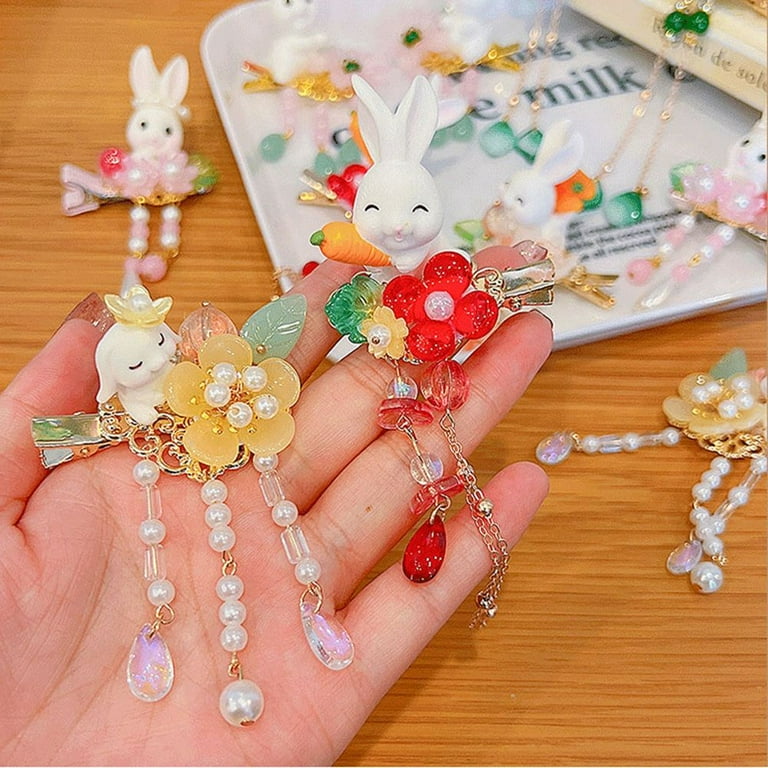 Pearl Tassel Butterfly Hair Clip Girls Headwear Ancient China Style Hanfu  Alloy