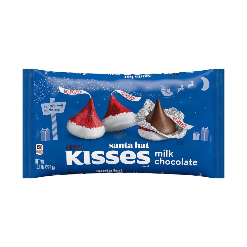 Hershey's Milk Chocolate Holiday Santa Hat Kisses 10.1 Ounce Bags (Pack of 6)