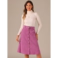 thumbnail image 2 of DARING DIVA Women's A-Line Button Front Belted Midi Skirts XS Hot Pink, 2 of 6