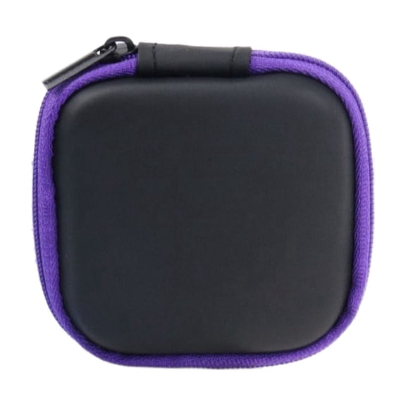 Square Earbud Case,Portable Cloth Storage Bag,Shock Proof Mini Earbud Pouch,Cell Phone Accessories Organizer with Zipper,for Wired/Wireless Earphone, Earbud,SD Memory Card,2.95x2.95 inch