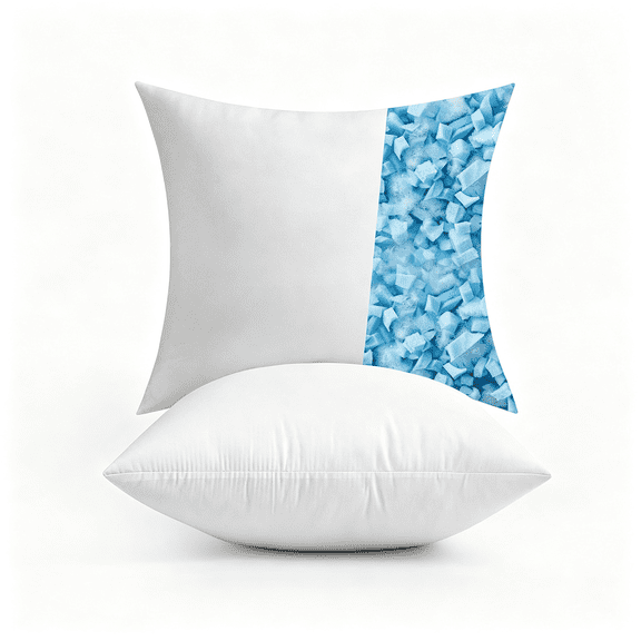 LQSEO 18X18 Pillow Inserts Set of 2-Decorative Shredded Memory Foam Cooling Throw Pillows-Adjustable Premium Square Wedding Pillow Stuffer Form for Couch Bed Cushion