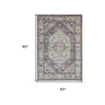 thumbnail image 4 of HomeRoots 512316 5 x 8 ft. Purple Gray & Ivory Abstract Stain Resistant Rectangle Area Rug, 4 of 4