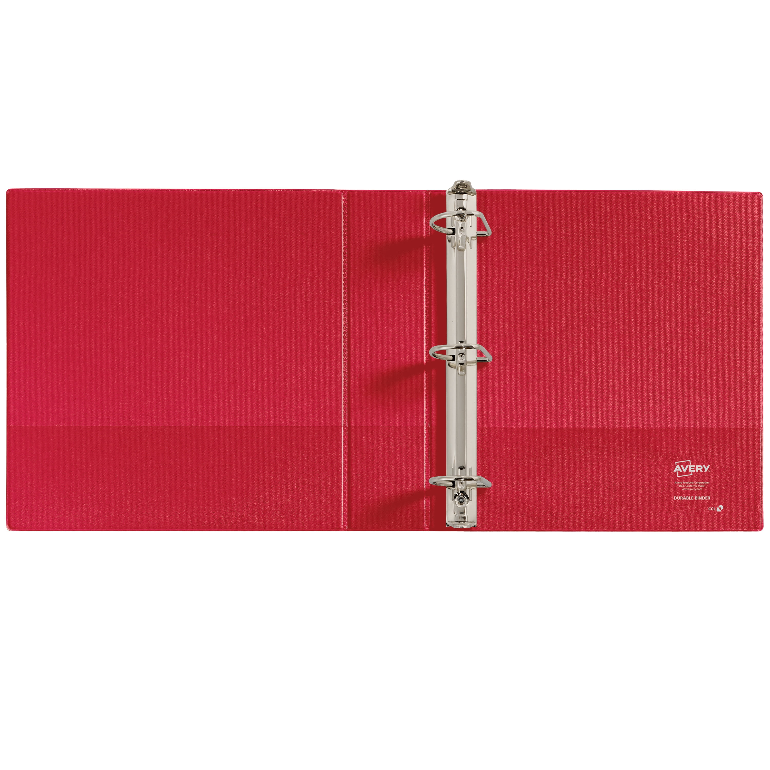 Avery Durable 3 Ring Binders, 2" Slant Rings, Red, 2 Pk (46015)