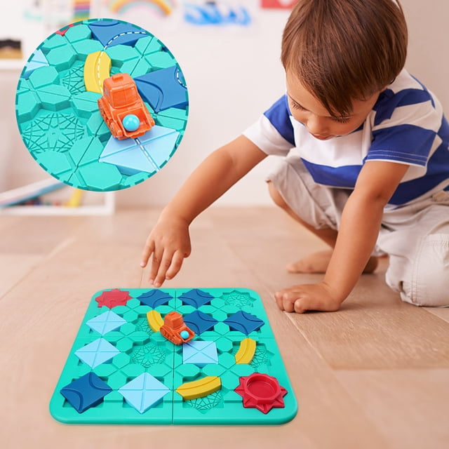 Tabletop Game Building Road Maze Thinking Logical Reasoning Create Road Pull Back Forklift Children's Toy Christmas Gift