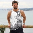 thumbnail image 6 of Uemuo Cute Cat Meadow Sketch Pattern Men's Muscle Shirts Sleeveless Dry Fit Gym Workout Tank Top Lightweight Sports Tank Top Beach Tank Top, Loose-fit Sleeveless Shirt-XX-Large, 6 of 7