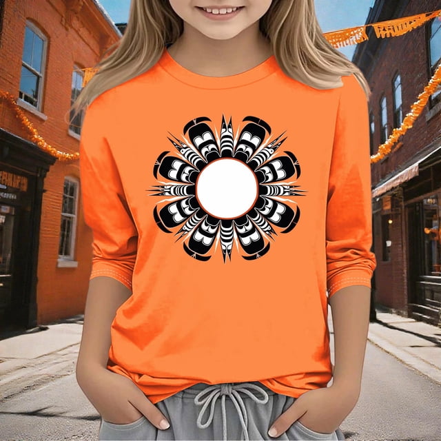 YUNAFFT Haut Décontracté Imprimé Créatif pour Enfants Manches 3/4 Col Rond Style Festif Ludique