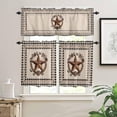 thumbnail image 2 of Kitchen Curtains Valance and Tiers 3 Piece Set, Rustic Texas Western Star Berries Black Buffalo Plaid Rod Pocket Short Window Treatments for Cafe Laundry Room Bathroom 36-Inch Tier Set, 2 of 6
