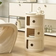 thumbnail image 3 of Small Bedside Table, Round Small Bedside Table With Storage Space, Simple Small Furniture Cabinet For Living Room, Couch,bedroom, 3 of 5