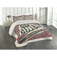 thumbnail image 2 of Ambesonne Retro Quilted Coverlet 3 Pcs, Vintage Cinema Movie Star, Queen Size, Brown Ecru Grey, 2 of 4