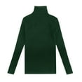 thumbnail image 4 of UJNDER Women's Turtleneck Long Sleeved Warm Top for Autumn Winter Tight Knit Sweater and Slim Pullover Style Green One Size, 4 of 4