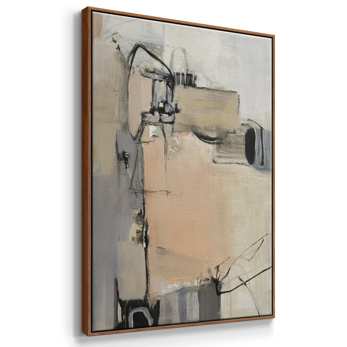 Sandstone Framed Premium Gallery Wrapped Canvas - Ready to Hang - 17 x 25 - Walnut Floating Frame