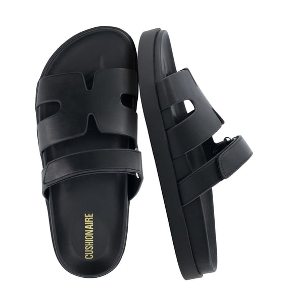 Cushionaire Estate Womens Sandals with Cut-Out Band & Adjustable Strap with Memory Foam, Summer Sandals for Women