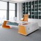 thumbnail image 2 of Modern Console Office Desk Reception Organizer Wooden Executive Filing Cabinets Desk Table Writing Escritorio Desk Accessories My Lux Decor Round, 2 of 7