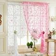 thumbnail image 4 of EXTRA 15% OFF Butterfly Curtain Sheer Ruffled Textured Bow Window Panel for Living, Dining Room, Bedroom, 79*37in, 1 Panel, Pink, 4 of 6